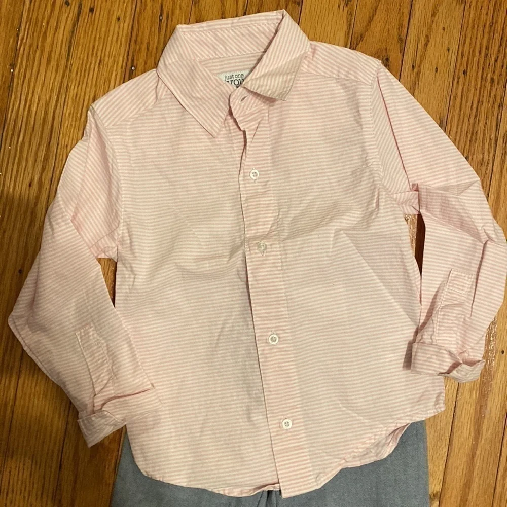 2PC carters size 3t set - pink and one button down and blue pants